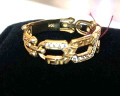 BAGUE OR 10 KTS ET ZIRCONS