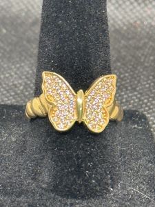 bague en or papillon 