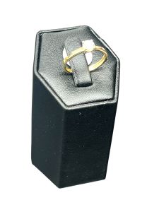 Bague en OR 10K + Pierre Blanche 